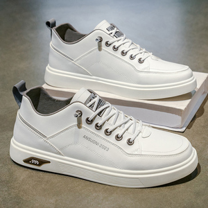 Nouvelles Chaussures Décontractées Blanches Basses pour Hommes Printemps-Automne 2025, Minimalistes, Polyvalentes, Confortables et Respirantes - Product Image 3