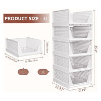 Organisateur de tiroir pliable en plastique pour la maison, boîte de rangement pliable pour vêtements pour chambre à coucher