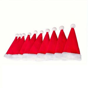 Décoration de table de fête, porte-couverts, housse pour bouteille de vin, chapeaux de Père Noël, sacs à vaisselle, mini pochette chapeau de Noël - Product Image 5