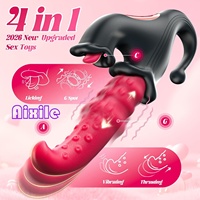 Vibrateur G-Spot 4-en-1 avec 10 modes de vibration, de poussée et de léchage, vibromasseur lapin pour clitoris, tétons et anus