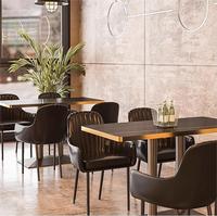Vente Chaude Mobilier de Restaurant Moderne Banquettes de Restaurant en Cuir Noir Ensemble Table et Chaises pour Fast-Food