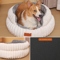 Nouveau lit pour animaux de compagnie, rond en peluche, épaissi, chaud pour l'hiver, lit pour chat, tapis pour chien, nid pour chien, fournitures pour animaux de compagnie quatre saisons