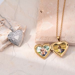 Paslanmaz Çelik Müşteri Fotoğrafı Kalp Madalyon Kolye DIY Kişiselleştirilmiş Kişi Resimli Kolye Dropshipping - Product Image 2