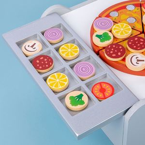 Horno de Pizza de Madera de Simulación para Niños, Cortador de Pizza, Juego de Cocina, Juguetes Educativos para la Primera Infancia, de 3 a 6 Años - Product Image 3