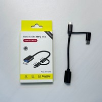 Câble adaptateur OTG Type-C mâle vers Micro USB mâle, lecteur flash USB à noyau en cuivre pour smartphones, ordinateurs, tablettes, noir, 15,5 cm