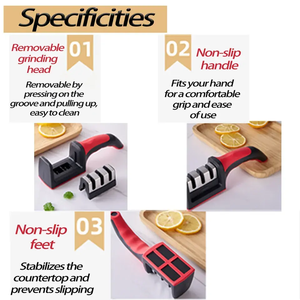 <span class=keywords><strong>Afilador</strong></span> de Cuchillos Manual Multifuncional de Acero Inoxidable con Diseño Antideslizante y Piedra de Afilar Multi-grano para Herramientas de Cocina y Tijeras - Product Image 4