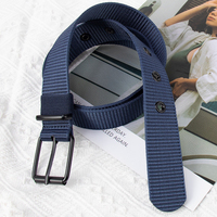 Ceinture unisexe en toile de nylon avec boucle ardillon métallique, multi-œillets, réglable, pour jeans décontractés, idéale pour l'extérieur et les étudiants, pour hommes et femmes