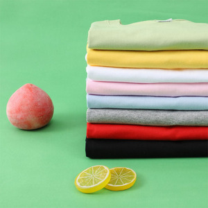 Trống Áo phông 180g combed bông Đồng bằng màu t Áo sơ mi giản dị Crew Neck Ngắn Tay Áo Áo phông TEE lớn cao - Product Image 4