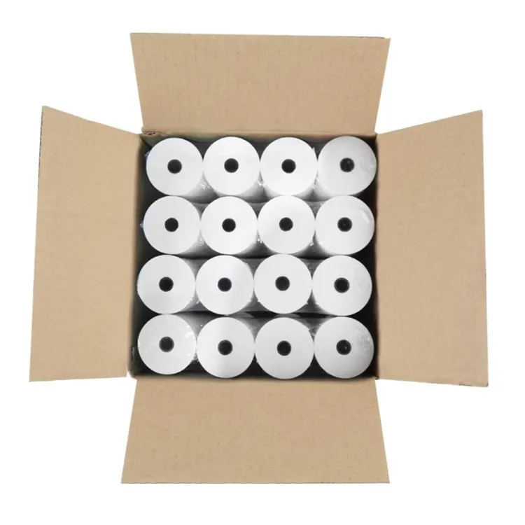 Rollo de papel térmico para caja registradora, venta en línea personalizada, 24H, 57mm, fabricación de fábrica