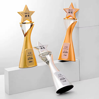 Trophée personnalisé en métal or, argent, cuivre, trophée en cristal personnalisé