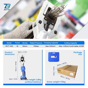 Outils de sertissage de <span class=keywords><strong>raccord</strong></span> hydraulique à piles ECT-240 électrique pince à sertir de cosse de câble en aluminium <span class=keywords><strong>cuivre</strong></span> - Product Image 3