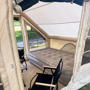 Tente de camping d'urgence imperméable en Oxford double couche quatre saisons, montage rapide, portable, 2x3m, design trigonal/en V - Product Image 4