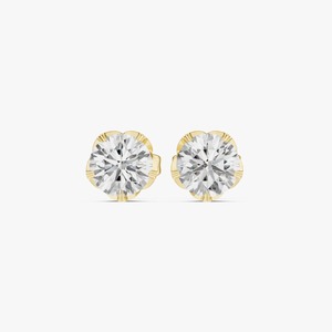 Pendientes de Diamantes Solitarios de Alta Calidad para Mujer con Acabado Brillante para Bodas y Compromisos Disponibles para la Venta - Product Image 1
