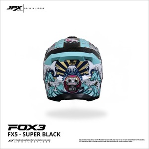 Casco de Motocross JPX Fox3 con Correa Magnética, con el Impresionante Motivo FX5 Super Black para un Rendimiento Inigualable - Product Image 2