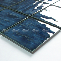 Mosaïque en céramique émaillée verte et bleue pour murs et sols de salle de bain, carreaux de piscine, prix usine Foshan