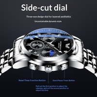 Montre à quartz polyvalente pour homme, étanche, en acier inoxydable, lumineuse, avec cadran ciel étoilé et calendrier phase de lune – Best-seller transfrontalier