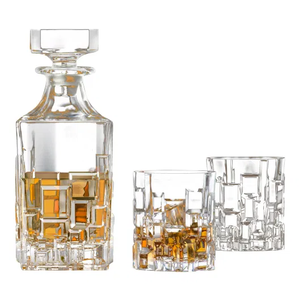 Ensemble de whisky Etna 7 pièces, carafe et verres en cristal pour bar - Product Image 1