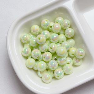 Mapei 8mm & 10mm lumineux acrylique plastique & Lucite trou droit perles bricolage téléphone portable chaîne collier accessoires perles en vrac - Product Image 1