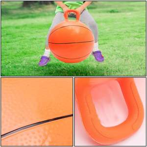 Pelota de baloncesto con tolva de PVC para niños de 45cm, pelota de salto inflable para ejercicio de equilibrio, mango de salto para aula, escuela, parques acuáticos - Product Image 3