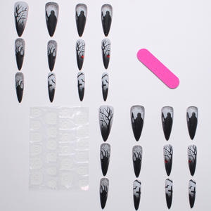 Venta al por Mayor de Fábrica, Uñas Postizas de Halloween Estilo Europeo y Americano, Serie Diablo Hechas a Mano, Estilo Spice Girls, Uñas Largas para Manicura, Estilo INS - Product Image 3