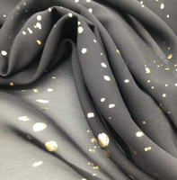 Tissu en Chiffon de Polyester Personnalisable Léger et Doux à Haute Torsion avec Points Dorés Estampés pour Robes de Filles, Vêtements de Mariage et Utilisation Automobile