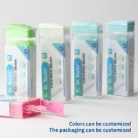 Échantillon gratuit de fil dentaire réutilisable en plastique portable personnalisé à bas prix Brosse interdentaire Cure-dents coudé