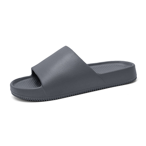 Sandalias de suela gruesa con punta abierta, pantuflas de verano para hombre, zapatos de playa para exteriores, sandalias planas de EVA, estilo casual para caminar. - Product Image 4
