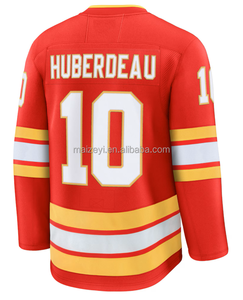 Costuras de la Mejor Calidad # 10 Jonathan Huberdeau # 11 Mikael Backlund # Camiseta de hockey sobre hielo personalizable 91 Nazem Kadri - Product Image 2