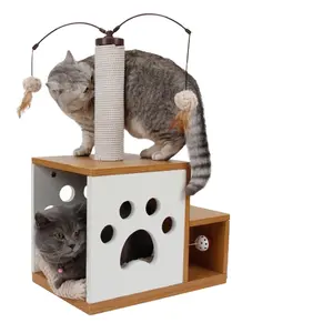 Berbagai Desain Kustom Pasokan Hewan Peliharaan Mewah Pohon Kucing Rumah Sisal