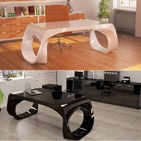 Bureau contemporain noir pour la maison Table de direction Bureau du président Table et chaise de bureau au design unique Boss