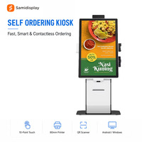 Kiosque de commande en libre-service de 21,5 pouces, écran tactile Android Windows, terminal de paiement avec imprimante 80 mm pour restaurants de restauration rapide