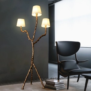 Lampe sur pied Ines <span class=keywords><strong>Edra</strong></span> en laiton Design moderne nordique à trois pieds pour salon, chambre à coucher, bureau, villa - Product Image 5