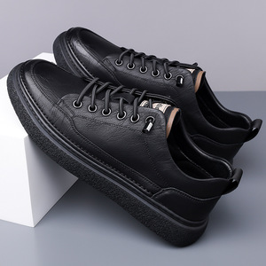 Chaussures décontractées en cuir pour hommes, talon bas, semelle en caoutchouc, amorties, pour le bureau et les affaires, avec détails de couture, fabriquées à Wenzhou - Product Image 4