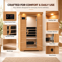 Ruang Sauna Uap Gaya Korea YEETE, Sauna Portabel untuk Rumah, Kayu Hemlock Solid, Sauna Kering dan Basah, Kabin Sauna Pribadi Mewah