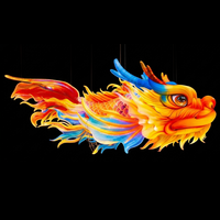 Lanternes de plafond géantes personnalisées en forme de tête de dragon, décoration chinoise pour les marchés alimentaires, restaurants anciens, centres commerciaux, atriums