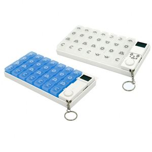 Nouveau produit en gros personnalisable : Boîte à pilules intelligente électrique avec porte-clés, organisateur de 28 compartiments pour 7 jours - Product Image 3
