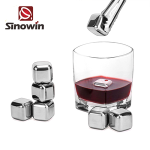 Top Seller Reusable Eco-Friendly Stainless Steel <strong>Ice</strong> <strong>Cubes</strong> Whiskey Stones Bar Accessories <strong>Set</strong> - Product Image 3