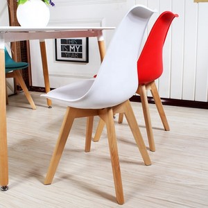 <span class=keywords><strong>Sillas</strong></span> de madera de estilo nórdico para cocina, asientos modernos de plástico de <span class=keywords><strong>tulip</strong></span>án blanco con cojín tapizado de cuero Pu para restaurante y cafetería - Product Image 2