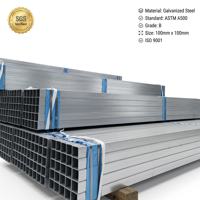 Galvanized Square Steel Tube High Strength Q345B EN10219 40x40x2 6m for Structural Industrial Hollow Section Rectangular Pipe