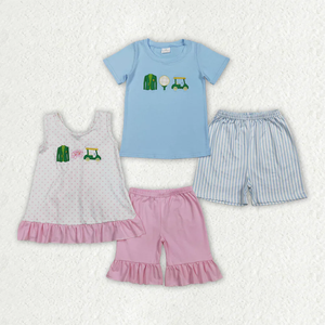 ชุดเสื้อทูนิคปักลายโบว์พร้อมกางเกงสีม่วงสำหรับเด็กผู้หญิง - Product Image 5