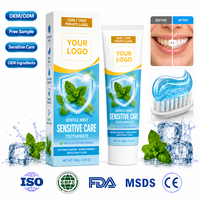 Fabricant OEM de dentifrice en emballage personnalisé, menthe douce, soin des dents sensibles, respectueux de l'émail, marque privée, vente en gros, fournisseur d'usine