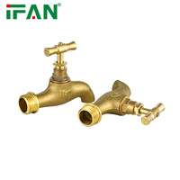 Robinet d'eau en laiton forgé IFAN, robinet de jardin en laiton, robinet mural de jardin, 1/2" 3/4" pour extérieur