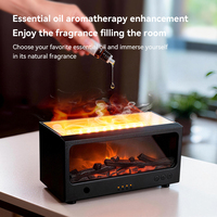 Nouveau diffuseur d'ambiance avec effet de flamme de feu de camp, lumières nocturnes colorées pour la maison, diffuseur d'huiles essentielles et humidificateur cheminée avec télécommande