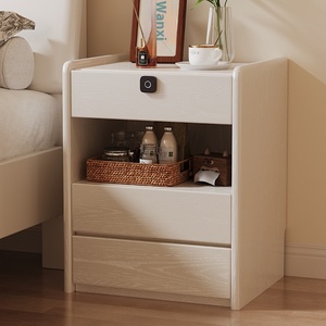 <span class=keywords><strong>Table</strong></span> <span class=keywords><strong>de</strong></span> chevet moderne et simple en bois massif avec serrure à empreintes digitales armoire <span class=keywords><strong>de</strong></span> rangement intelligente pour la sécurité à domicile petit salon - Product Image 4