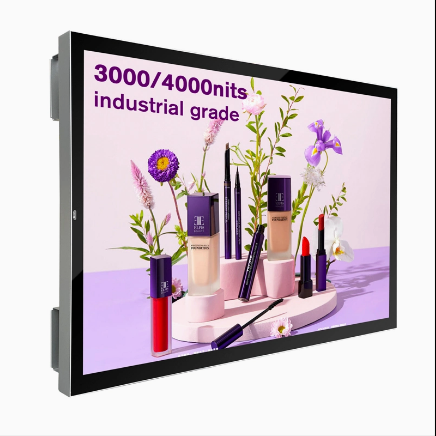 65 75 86inch High Brightness LCD Display Monitor Window Advertising Screen 3000nits Digital Sun Readable Window Facing Display