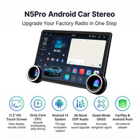 LODARK N5Pro Radio para Auto de 11.5" QLED con 2 Botones, Android 14, Navegación UIS7865, CarPlay Inalámbrico, Android Auto, WiFi 5G, 36EQ DSP