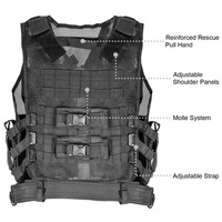 Gilet tactique en maille CS Game avec 12 pochettes et étui pour chargeur, style veston Molle