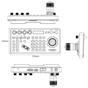 FEELWORLD Machine de diffusion en direct en métal avec zoom optique 20X, 255 préréglages, mise au point automatique, touches personnalisables pour le streaming en direct - Product Image 6