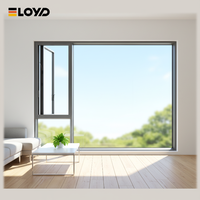 Ventana Abatible de Aluminio Moderna Personalizada Eloyd, Triple Aislamiento, Vidrio Low-E, Aislamiento Térmico, Calificada por Energy Star