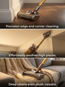 Cordless Stick <b>Vacuum</b> Cleaner 550W Brushless Motor 37Kpa Suction 1.2L Dust Cup HEPA Filter for Wood Floor Household Use - Product Image 5